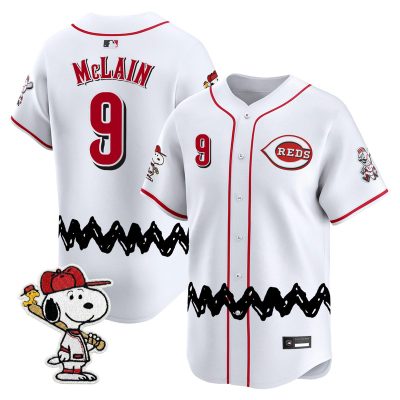 Men's Cincinnati Reds x Peanuts Vapor Premier Limited Jersey - Stitched - White / Matt Mclain