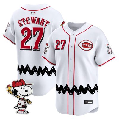 Men's Cincinnati Reds x Peanuts Vapor Premier Limited Jersey - Stitched - White / Sal Stewart
