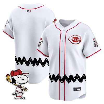 Men's Cincinnati Reds x Peanuts Vapor Premier Limited Jersey - Stitched - White / Team