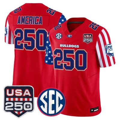 Men's Georgia Bulldogs "America 250 Edition" Vapor Limited Jersey - Red / #250America