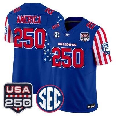 Men's Georgia Bulldogs "America 250 Edition" Vapor Limited Jersey - Royal / #250America