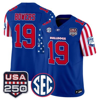Men's Georgia Bulldogs "America 250 Edition" Vapor Limited Jersey - Royal / Brock Bowers