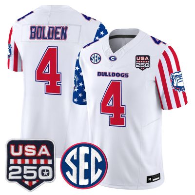Men's Georgia Bulldogs "America 250 Edition" Vapor Limited Jersey - White / KJ Bolden