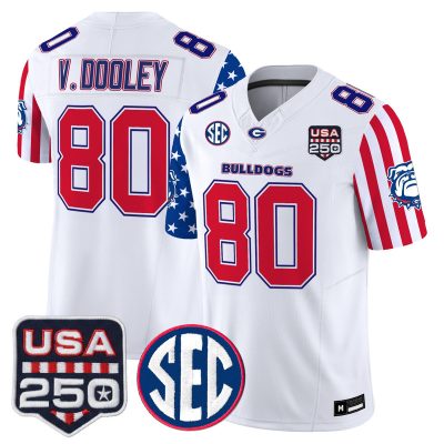 Men's Georgia Bulldogs "America 250 Edition" Vapor Limited Jersey - White / Vince Dooley