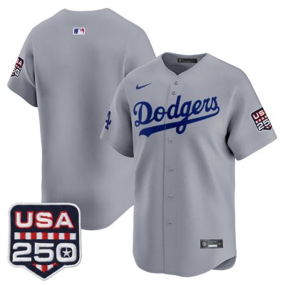 Men's Los Angeles Dodgers USA 250 Fourth of July Vapor Premier Limited Jersey - Gray / Team