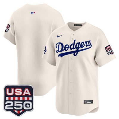 Men's Los Angeles Dodgers USA 250 Fourth of July Vapor Premier Limited Jersey - Liberty Cream / Team