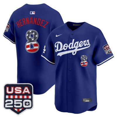 Men's Los Angeles Dodgers USA 250 Fourth of July Vapor Premier Limited Jersey - Royal / Kike Hernandez