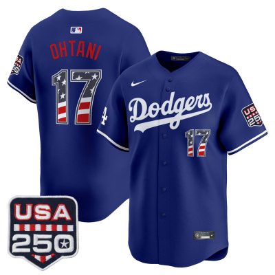 Men's Los Angeles Dodgers USA 250 Fourth of July Vapor Premier Limited Jersey - Royal / Shohei Ohtani