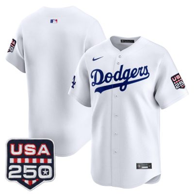 Men's Los Angeles Dodgers USA 250 Fourth of July Vapor Premier Limited Jersey - White / Team