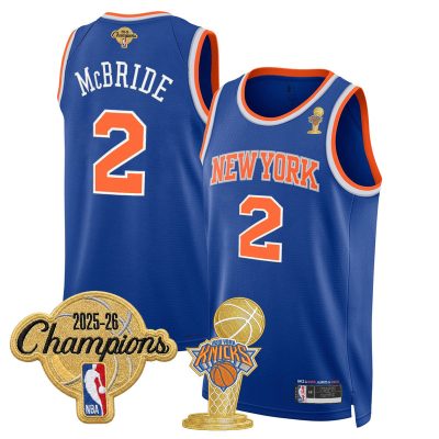 Men's New York Knicks 2026 Champions Patch Swingman Jersey - Icon / Miles McBride