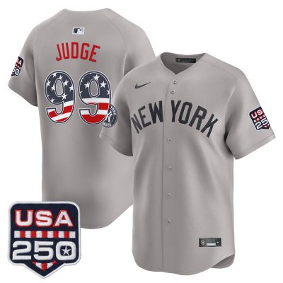 Men's New York Yankees USA 250 Fourth of July Vapor Premier Limited Jersey - Gray / Aaron Judge