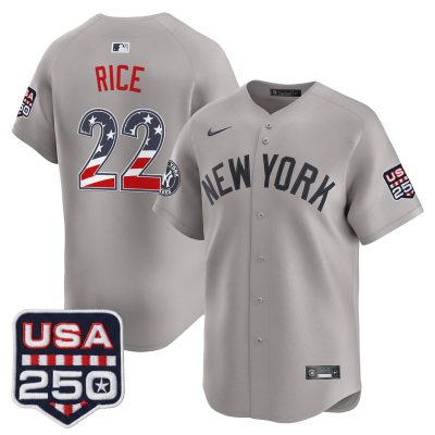 Men's New York Yankees USA 250 Fourth of July Vapor Premier Limited Jersey - Gray / Ben Rice