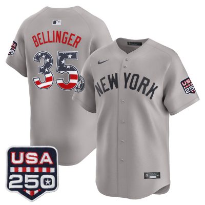 Men's New York Yankees USA 250 Fourth of July Vapor Premier Limited Jersey - Gray / Cody Bellinger