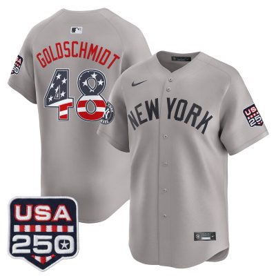 Men's New York Yankees USA 250 Fourth of July Vapor Premier Limited Jersey - Gray / Paul Goldschmidt