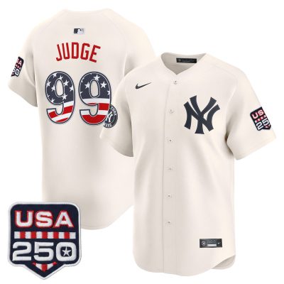 Men's New York Yankees USA 250 Fourth of July Vapor Premier Limited Jersey - Liberty Cream / Aaron Judge