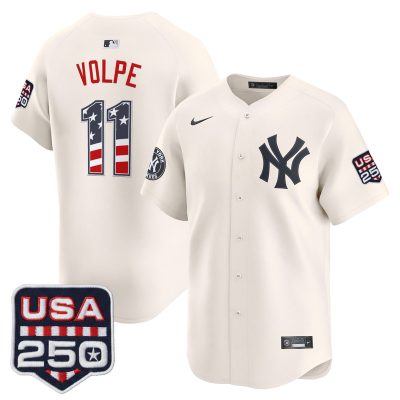 Men's New York Yankees USA 250 Fourth of July Vapor Premier Limited Jersey - Liberty Cream / Anthony Volpe