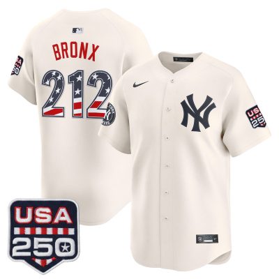 Men's New York Yankees USA 250 Fourth of July Vapor Premier Limited Jersey - Liberty Cream / Bronx 212
