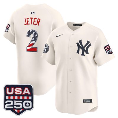 Men's New York Yankees USA 250 Fourth of July Vapor Premier Limited Jersey - Liberty Cream / Derek Jeter