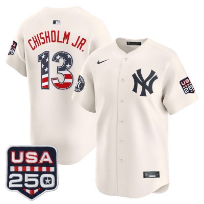 Men's New York Yankees USA 250 Fourth of July Vapor Premier Limited Jersey - Liberty Cream / Jazz Chisholm Jr.