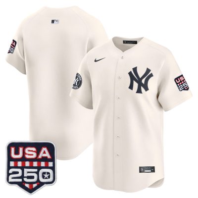 Men's New York Yankees USA 250 Fourth of July Vapor Premier Limited Jersey - Liberty Cream / Team