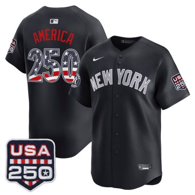 Men's New York Yankees USA 250 Fourth of July Vapor Premier Limited Jersey - Navy / #250 America