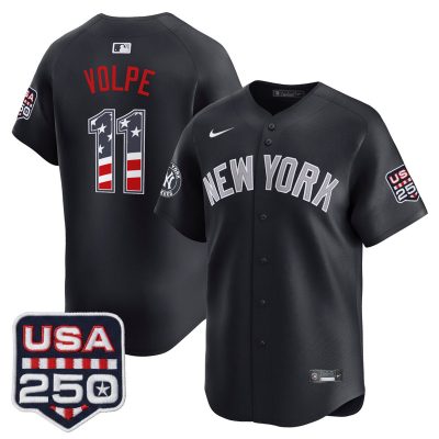 Men's New York Yankees USA 250 Fourth of July Vapor Premier Limited Jersey - Navy / Anthony Volpe