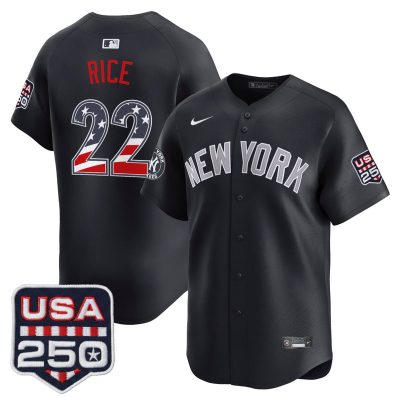 Men's New York Yankees USA 250 Fourth of July Vapor Premier Limited Jersey - Navy / Ben Rice