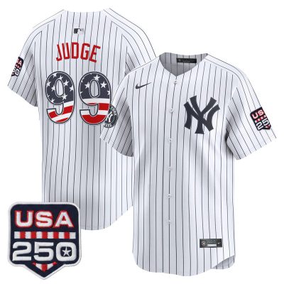 Men's New York Yankees USA 250 Fourth of July Vapor Premier Limited Jersey - Pinstripe / Aaron Judge