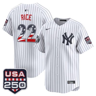 Men's New York Yankees USA 250 Fourth of July Vapor Premier Limited Jersey - Pinstripe / Ben Rice