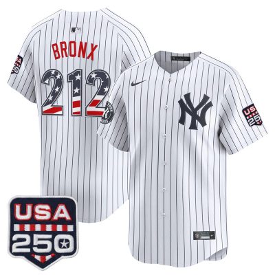 Men's New York Yankees USA 250 Fourth of July Vapor Premier Limited Jersey - Pinstripe / Bronx 212