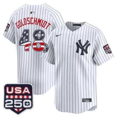 Men's New York Yankees USA 250 Fourth of July Vapor Premier Limited Jersey - Pinstripe / Paul Goldschmidt