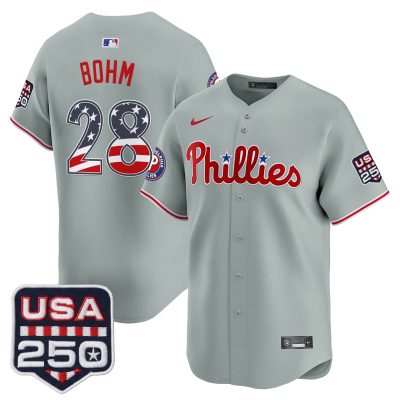 Men's Philadelphia Phillies USA 250 Fourth of July Vapor Premier Limited Jersey - Gray / Alec Bohm