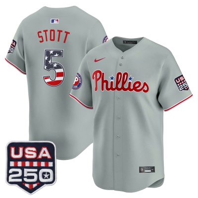Men's Philadelphia Phillies USA 250 Fourth of July Vapor Premier Limited Jersey - Gray / Bryson Stott