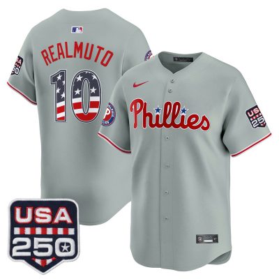 Men's Philadelphia Phillies USA 250 Fourth of July Vapor Premier Limited Jersey - Gray / J.T.Realmuto