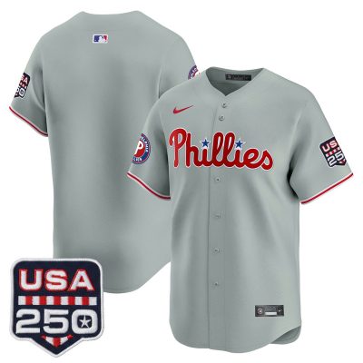 Men's Philadelphia Phillies USA 250 Fourth of July Vapor Premier Limited Jersey - Gray / Team