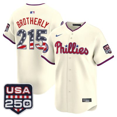 Men's Philadelphia Phillies USA 250 Fourth of July Vapor Premier Limited Jersey - Liberty Cream / Brotherly 215