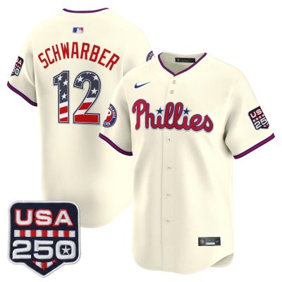Men's Philadelphia Phillies USA 250 Fourth of July Vapor Premier Limited Jersey - Liberty Cream / Kyle Schwarber