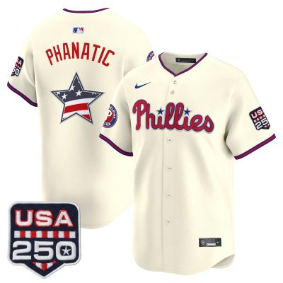 Men's Philadelphia Phillies USA 250 Fourth of July Vapor Premier Limited Jersey - Liberty Cream / Phanatic