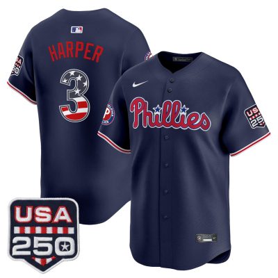 Men's Philadelphia Phillies USA 250 Fourth of July Vapor Premier Limited Jersey - Navy / Bryce Harper