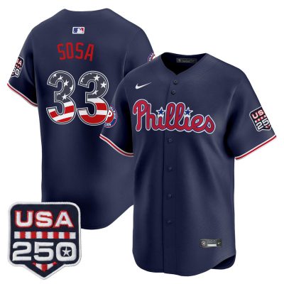 Men's Philadelphia Phillies USA 250 Fourth of July Vapor Premier Limited Jersey - Navy / Edmundo Sosa
