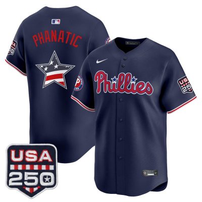 Men's Philadelphia Phillies USA 250 Fourth of July Vapor Premier Limited Jersey - Navy / Phanatic