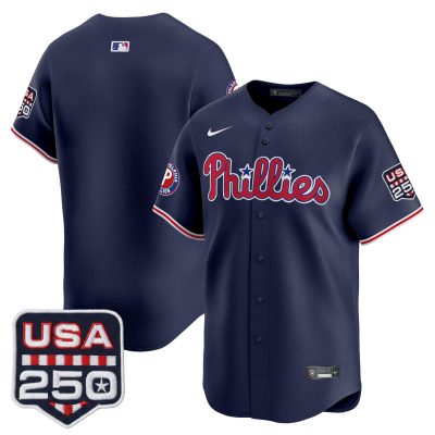 Men's Philadelphia Phillies USA 250 Fourth of July Vapor Premier Limited Jersey - Navy / Team