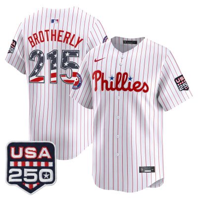 Men's Philadelphia Phillies USA 250 Fourth of July Vapor Premier Limited Jersey - Pinstripe / Brotherly 215
