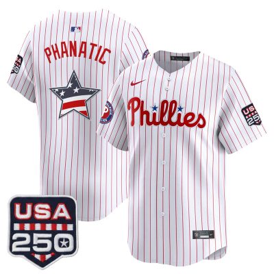 Men's Philadelphia Phillies USA 250 Fourth of July Vapor Premier Limited Jersey - Pinstripe / Phanatic