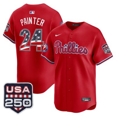 Men's Philadelphia Phillies USA 250 Fourth of July Vapor Premier Limited Jersey - Red / Andrew Painter