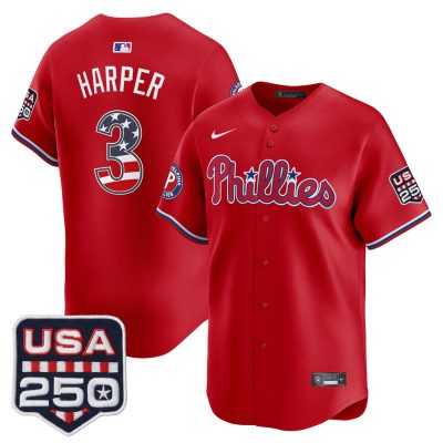 Men's Philadelphia Phillies USA 250 Fourth of July Vapor Premier Limited Jersey - Red / Bryce Harper
