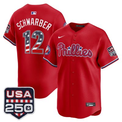 Men's Philadelphia Phillies USA 250 Fourth of July Vapor Premier Limited Jersey - Red / Kyle Schwarber