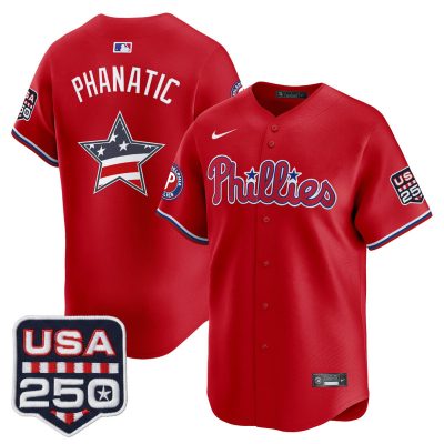 Men's Philadelphia Phillies USA 250 Fourth of July Vapor Premier Limited Jersey - Red / Phanatic