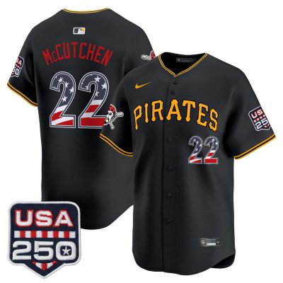 Men's Pittsburgh Pirates USA 250 Fourth of July Vapor Premier Limited Jersey - Black / Andrew McCutchen