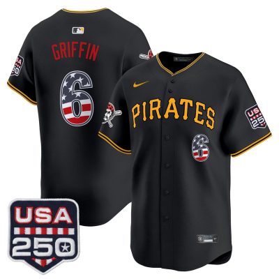 Men's Pittsburgh Pirates USA 250 Fourth of July Vapor Premier Limited Jersey - Black / Konnor Griffin